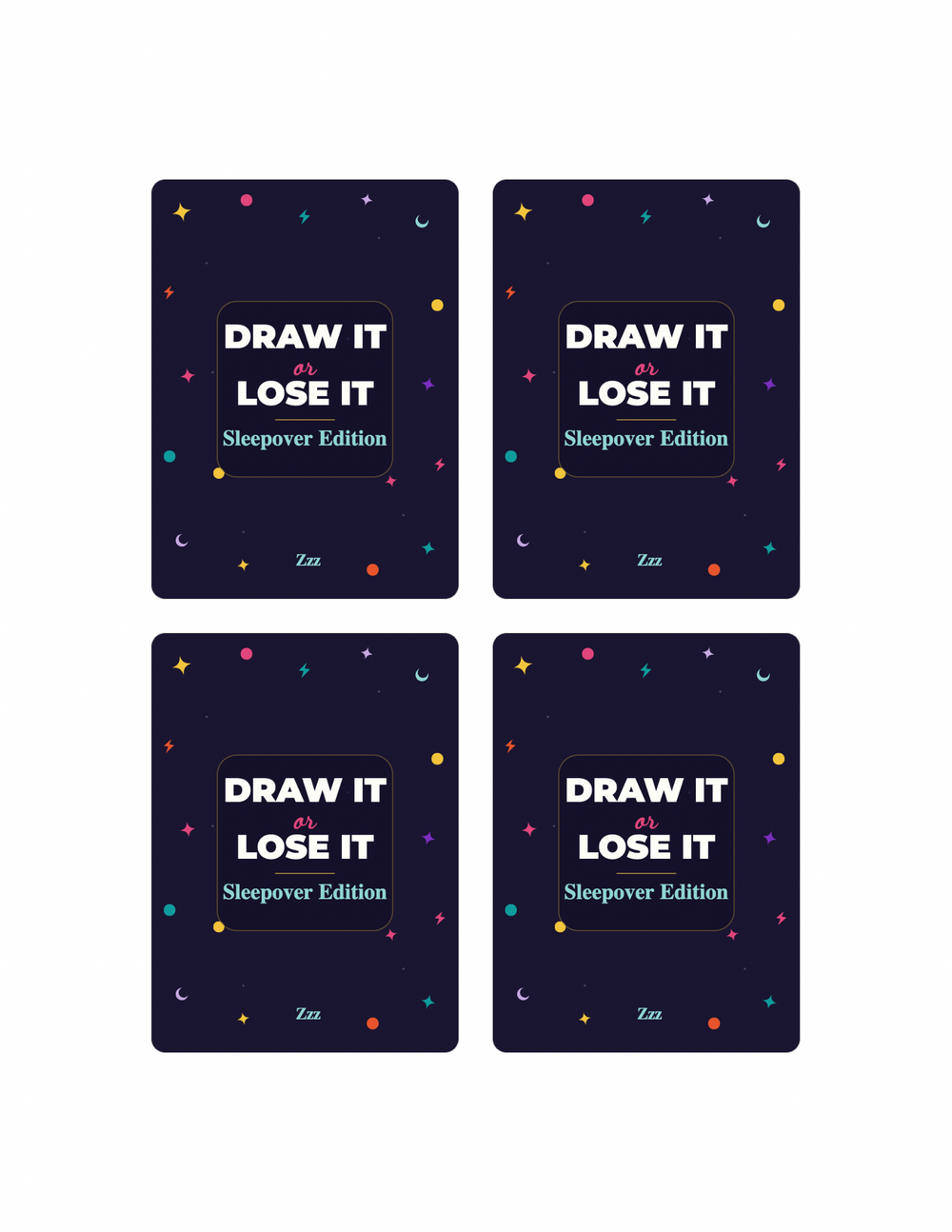 Custom Party Game Card Design